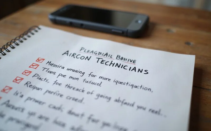 Checklist of red flags to watch for when hiring an aircond technician